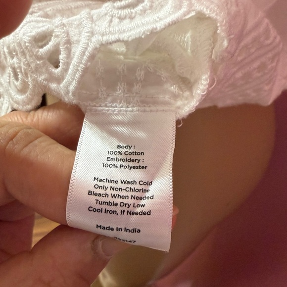 Talbots petite blusa de mujer bordada blanca talla Mp - Picture 4 of 5